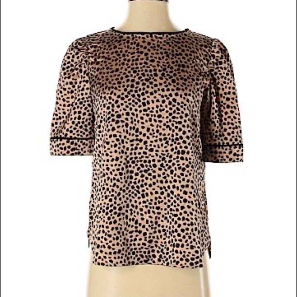 LOFT | CHEETAH SILK BLOUSE | M | NWOT